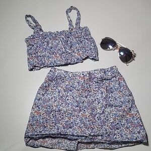 5/$30 NWOT AMAZON 2pc Floral Tank and Skirt 100% Cotton outfit set + sunglasses